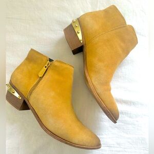 Sam Edelman Holt Camel Ankle Boots with Gold Studs